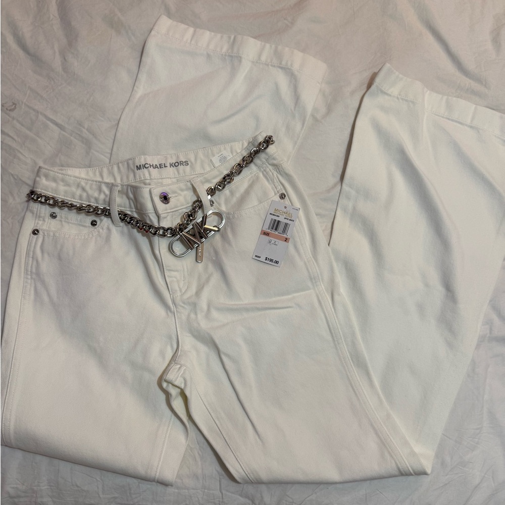 Michael Kors denim jeans with silver belt